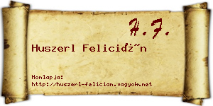 Huszerl Felicián névjegykártya
